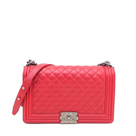 chanel le boy bag red